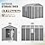 VONZOY Outdoor Storage Shed, 8x10 FT Resin Shed with Floor and Lockable Door, Window & Vents, Tool Sheds & Outdoor Storage for Bike, Garden Accessories, Tools, Waterproof(Grey & White)