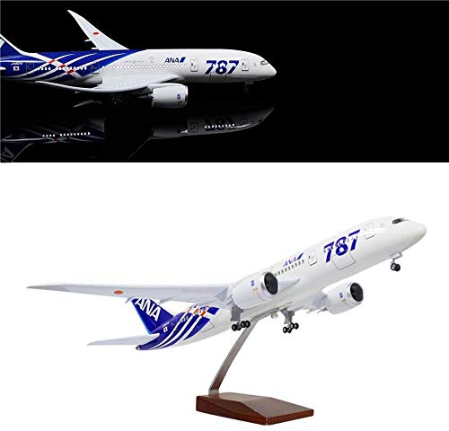 24-Hours 18” 1:130 Airplane Model All Nippon B787 Model Plane with LED Light(Touch or Sound Control) for Decoration or Gift