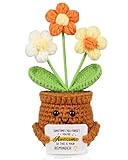 Mini Positive Crochet Multicolor-Flowers Doll - Funny Handmade Knitting Doll Birthday Emotional Inspirational Cheer Support Ideas Gifts for Women Girls Coworker Teacher Appreciation Gifts