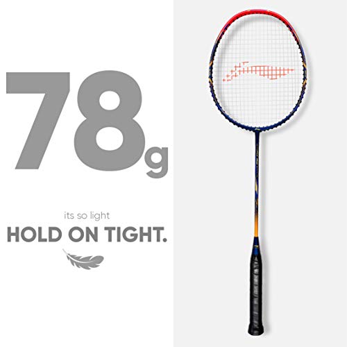 Image of Li-Ning G - Force Superlite Carbon Fibre Badminton Racket with Full Racket Cover | Head-Heavy, Lightweight Power Racket for Attack-Focused Players | 78 Grams | Maximum String Tension - 30lbs