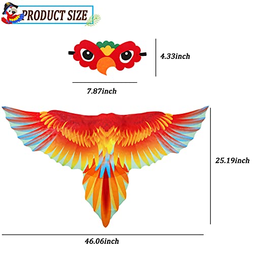 Irolehome Bird-Costume-Parrot-Wings For Kids With Bird Headbands, Boys Girls Eagle Dress-Up Cape Halloween Party Favors Gifts #TOP6