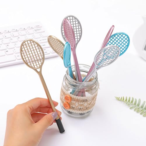 Set de 12 bolígrafos gel diseño raqueta de tenis miniatura 4