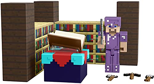 Minecraft GYB62 - Zauberraum-Spielset mit ca. 8 cm großer Steve-Figur und Zubehör,Spielzeug ab 6 Jahren – Bild 4