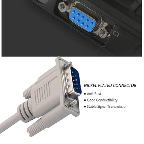 Image of Madhabi DB9 RS232 Serial Extension Cable 1.5M Male to Female | 9 Pin Data Transfer Cable for PC, Laptop, Modem, Router, Printer, POS, CNC & Industrial Devices - White