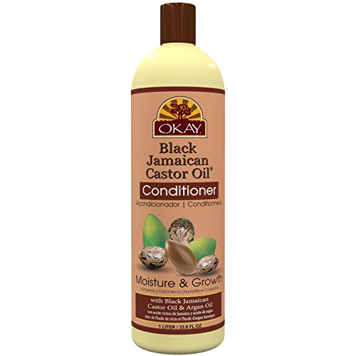 OKAY | Black Jamaican Castor Oil Conditioner | For All Hair Types & Textures | Revive - Moisturize - Grow Healthy Hair | With Argan Oil & Shea Butter | Free of Parabens, Silicones, Sulfates | 33 oz