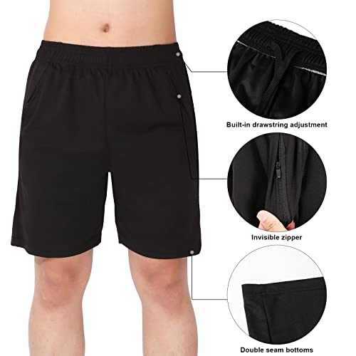 Boy's Mesh Quick-Dry Workout Gym Shorts with Pocket for Baseketball Summer Beach Youth Kids4