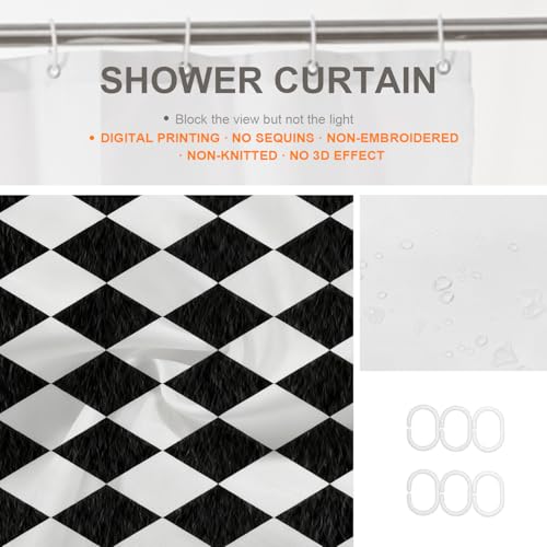 Rideau de douche en polyester de qualité supérieure motif arlequin abstrait