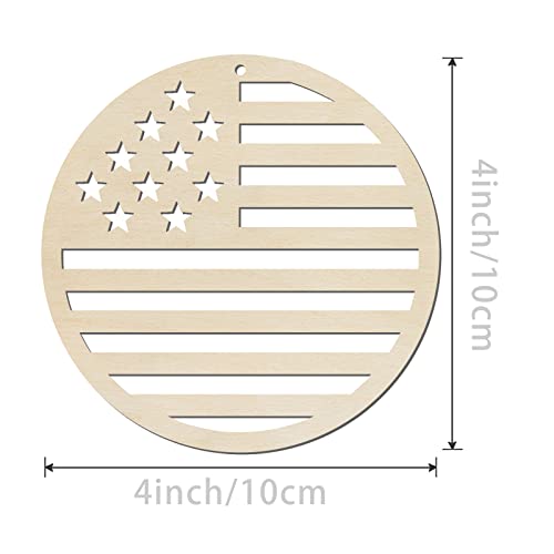 4In Patriotic Star Hanging Wood Independence Day Unfinished Wood With Twines Diy Craft Ornament For Independence Day Wedding Birthday Birthday 4Th Of July Theme Party Decoration 20Pack #TOP1