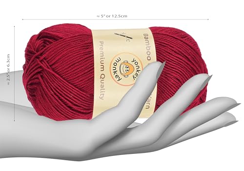 Image of 10-Pack of Yonkey Monkey 500 Grams Yarn - 70% Rayon derived from Bamboo, 30% Cotton - Imported - Berry 9032