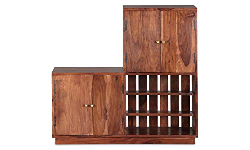 Image of The Attic Davidson Shoerack, Shoe Storage Cabinet for Home /Shoe Rack with Seat & Door /Shoe Organizer /Shoe Rack for Home, Natural Matte Finish
