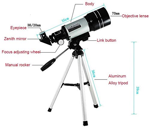 Telescopio refractor portátil YANYO 70mm para principiantes miniatura 2