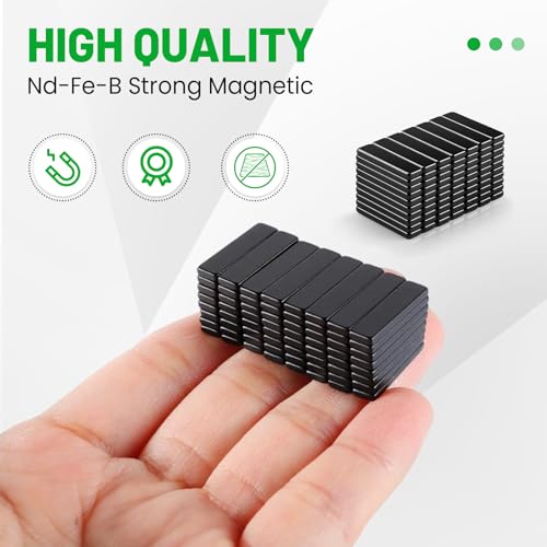 Image of MIKEDE 70 Pcs Small Bar Neodymium Magnets, 20x5x2 mm Rectangular Rare Earth Magnets for Crafts, Heavy Duty for Refrigerator, Tool Storage, Whiteboard, DIY