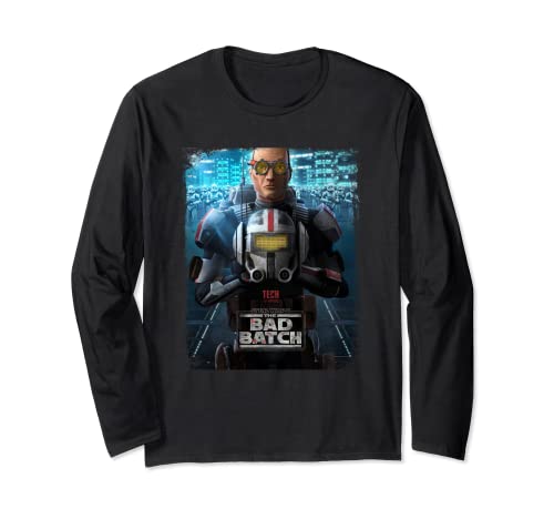 T-shirt Star Wars The Bad Batch Tech à manches longues imprimé pour fan de la série geek