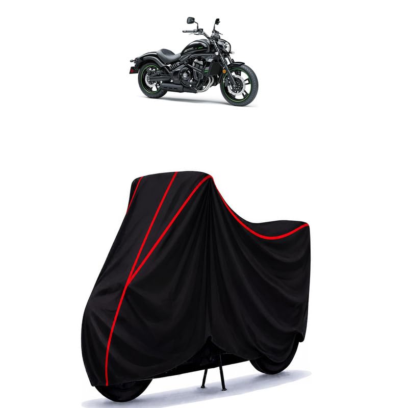 Image of Vulcan Water Resistant Bike Cover for All Motorcycles & Scooters | Heavy Duty Premium Taffeta Fabric | UV Protection, Dustproof, Scratchproof | All Weather Two Wheeler Body Cover with Elastic Bottom