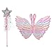 Mikqky 2 Pezzi Costume da Farfalla per Bambini, Bacchette di Fata, Costume Farfalla per Bambina, Accessori per Costumi da Festa di Compleanno per Bambinis