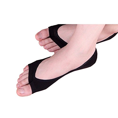 Image of seven wolves Womens Peep Toe Socks 6 Pairs, Toeless Cotton No Show Socks Non Slip Shoe Liner