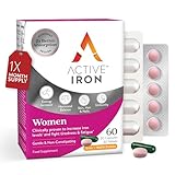 Active Iron Supplement 17 mg Multivitamin for Women - Clinically Proven to Increase Energy & Reduce Tiredness - Gentle, Non-Constipating Iron Women’s Multivitamin - 30 Capsules + 30 Tablets