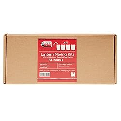 Needcraft Lantern Making Kit (4 Pack) with LED Tea Flameless Candle Lights - DIY Lanterns for Halloween, Christmas or Night-Lights