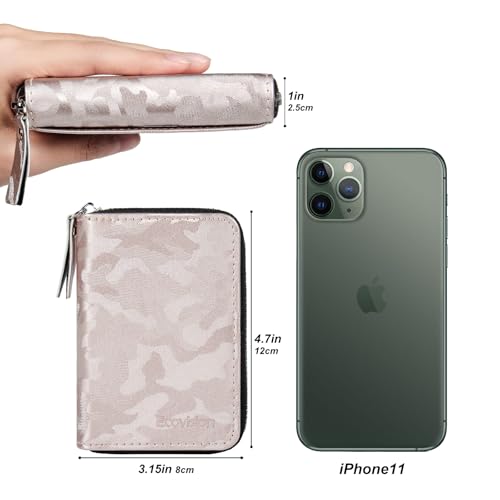 Image of Credit Card Wallet, RFID Card Case Wallet, Zipper Card Cases Holder for Men Women, RFID Blocking, KeyChain Wallet, Compact Size Card Organizer Case for Women