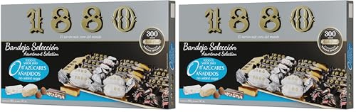 1880 - Bandeja Selección 0% Azúcares Añadidos, Caja, El Turrón más Caro del Mundo, Selección Navidad Calidad Suprema, Típico Dulce Navideño, Receta Artesanal, Listo para Servir, 400g (Paquete de 2)