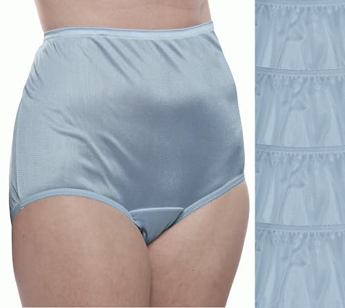 Image of Teri Women's 331 Plain Jane Classic Nylon Silky-Smooth Lightweight Breathable Full Coverage Brief Panty - 4 Pack