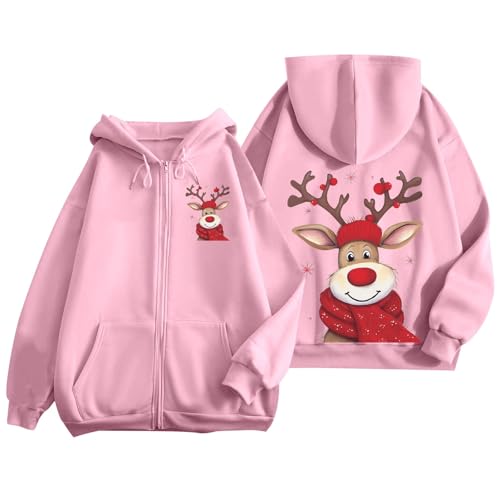 Sweat à capuche zippé imprimé manches longues et doublure polaire