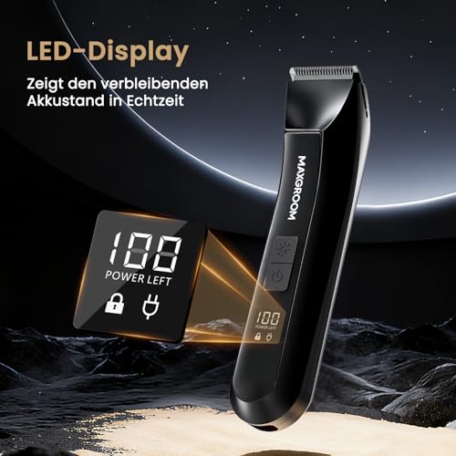 Intimrasierer Mann,MAXGROOM 3 IN 1 Rasierer Herren Elektrisch für Intimbereich,IPX7 Body Trimmer Herren,Nasenhaartrimmer Herren,Barttrimmer Herren Profi,Körperhaartrimmer Herren für Gesicht,Brust