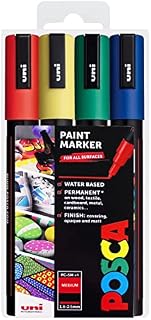 POSCA - PC-5M - Paint Marker Art Pens - 1.8-2.5mm - Primary Tones Set of 4 in Wallet