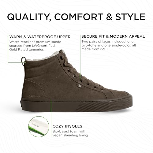OCA Therma High Tops Suede Boots, Comfortable Shoes for Men, Lightweight & Sustainable, Versatile Casual Footwear with 100% Vegan Insoles, Rubber Soles2