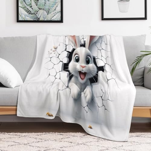 Plaid canapé taille 140x180 flanelle lapin couverture de haute qualité - 3