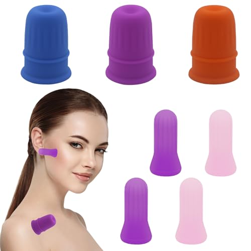 Mecmbj Coppetta Anticellulite, 7 Pezzi Coppette Massaggio in Silicone, Coppette Viso, Massaggio Cupping Anti Cellulite per Corpo Collo Gambe Braccio Schiena Facial Trattamenti di Bellezza