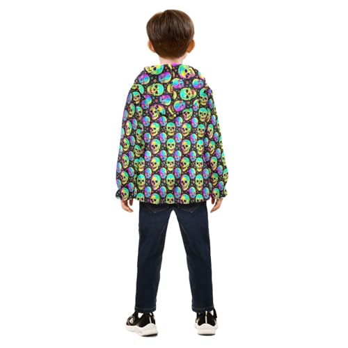 Skull Boys Fleece Coat,Children's Zip-Up Hoodie Jacket,Baby Warm Fashion Outerwear 3-10T,A1133294