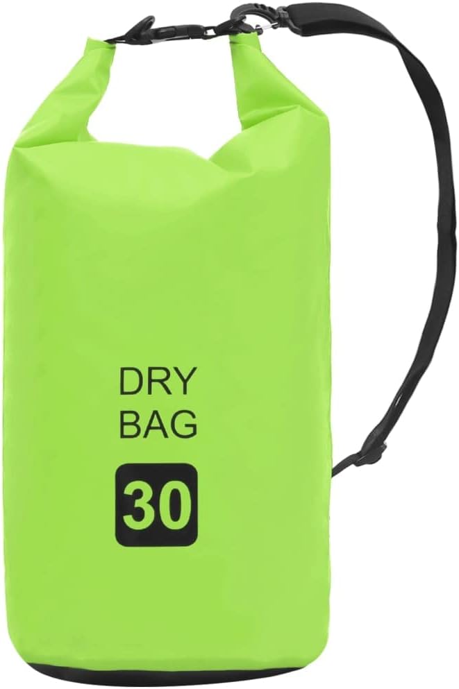vidaXL Dry Bag, Waterproof Backpack Boating Dry Sack, Waterproof Bag for Water Sports, Dry Bag with Zipper Waterproof Duffel Bag, Green PVC