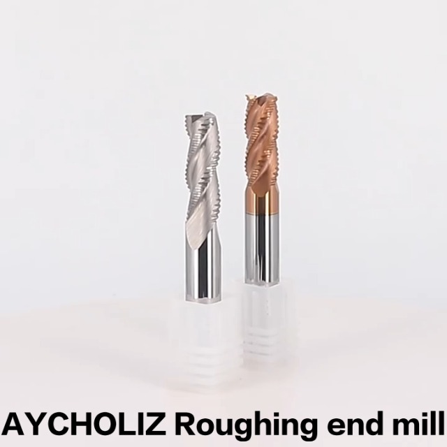 Image of 3 /8 inch Solid Carbide Roughing End Mill 4 Flute Square Endmill CNC Milling Bits with AlTiN Coated for Alloy Steels /Hardened Steels