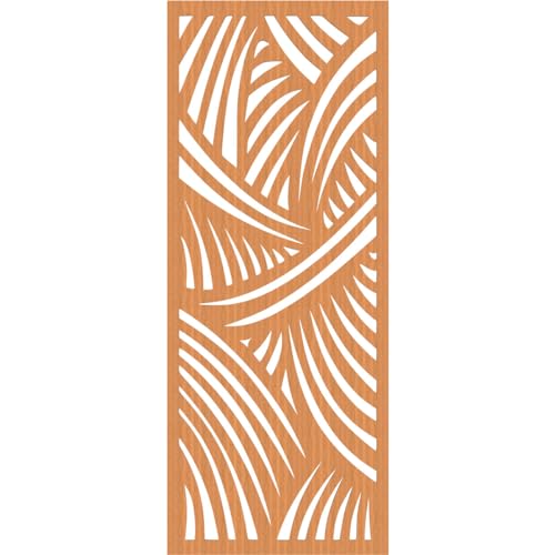 Image of 37 3 /8 inchW x 94 3 /8 inchH x 3 /8 inchT Chester Decorative Fretwork Wood Wall Panels, Cherry