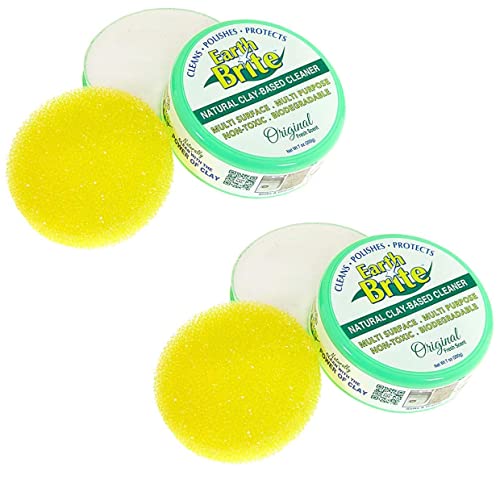Earth Brite All Purpose Cleaner 2-Pack Clay Bar Cleans Stoves Bathrooms and All Hard Surfaces 100% Natural Cleaning Product