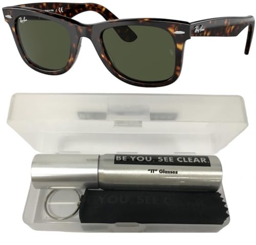 Ray-Ban RB2140 Sunglasses Bundle: RB 2140 WAYFARER 135931 Wayfarer Havana Green and Eyewear Cleaning Kit2