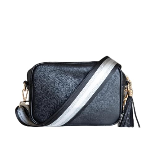 Sacs à bandoulière en cuir souple noir pour femme chic et moderne