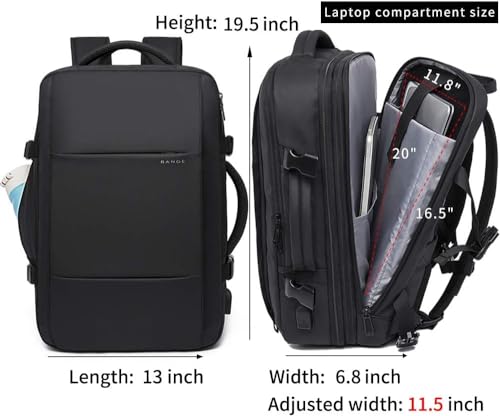 Image of BANGE Travel Backpack,Flight Approved Carry On Backpacks,Water Resistant Durable 17-inch Laptop,Large Business Weekender Luggage Backpack for Men women