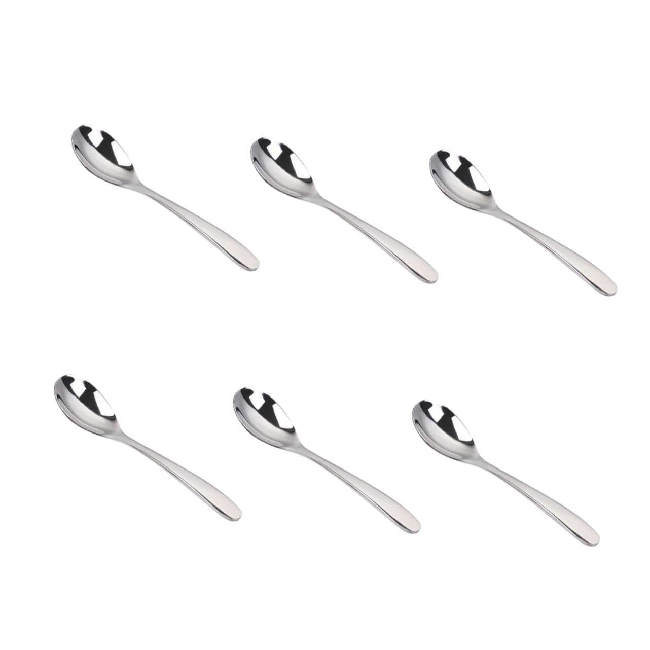 MUCKLILY 6pcs Versatile Stainless Steel Spoons Multipurpose Coffee Beverage Mixing Utensils Design for Restaurants Bars Milk Tea Shops for Iced Tea Smoothies More