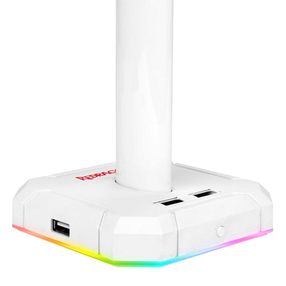 Redragon Scepter Pro White - Supporto per cuffie con USB RED-HA300-WHUB