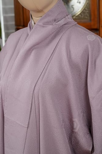 DEAR VANILLA Authentic Traditional Japanese Tango Chirimen Silk Iromuji Kimono for Women Robe Made in Japan KMC-0078 Lavender - Thumbnail 5