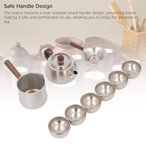 Théière isolée 350 ml avec service à thé tasses 45 ml maison et bureau - 6