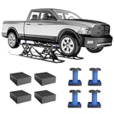 Garvee 5000 LBS Portable Car Lift, Heavy Duty Quick Jack Car Lift for Home Garage, Adjustable Height 6.7 in-25.2 in, Quick Jack with Extension Plates & Locks Levers & Wheels, Fits Trucks, SUVs, Sedans