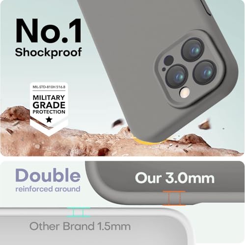 Image of DIZORO Compatible for iPhone 16 Pro Max Camera Protection Case 6.9, Slim Liquid Silicone 3 Layers Full Covered Soft Gel Rubber Phone Case Protective Cover 6.9 Inch - (Natural Titanium)