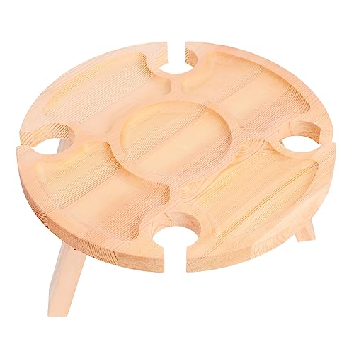 Yardwe 1St Bord Fällbart Strandbord Bärbart Picknickbord Hopfällbart Bord Utomhus Picknickbord För Utomhus Vin Picknickbord Hopfällbart Vinbord Trä Hushållsvinbord Förvaringsbord