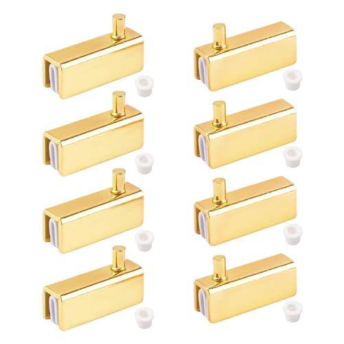 UFURMATE Glass Door Hinge, 8Pcs Frameless Glass Door Pivot Hinges Clamp Adjustable Cabinet Pivot Hinge Clip Replacement Kit