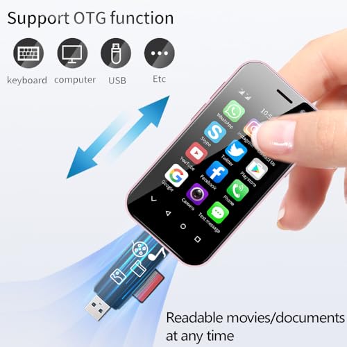 Mini Smartphone 4G Unlocked 3.0 Inch Quad Core Dual Sim Card Face ID 2600mAh Android Kids Small Mobile Phone Student Premium Pocket Child Cellphone(Cute Pink,3GB+32GB) - Image 3