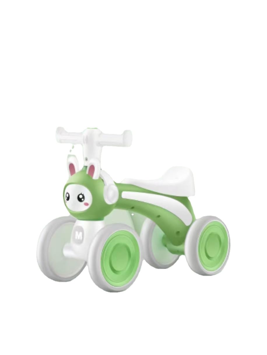Sponsored Ad – HAOWINS-PAN Indoor and outdoor bicycle children's balance car wholesale baby four-wheeled children's scooter 1-3 years old baby pedal-free bicycle toy car (10-36 months, green rabbit)