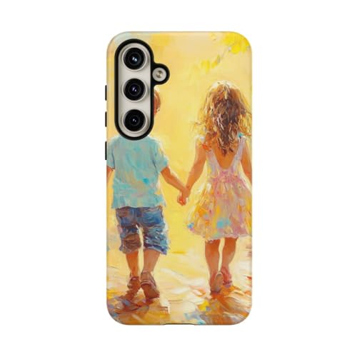 Coque Samsung S24 Plus jaune peinture abstraite enfants mate